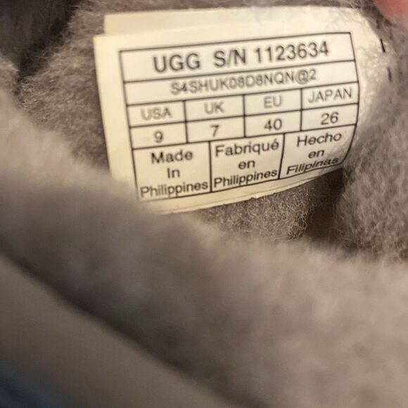 UGG CLASSIC ULTRA MINI SHINE Gray & silver boots size 9 - Picture 7 of 9